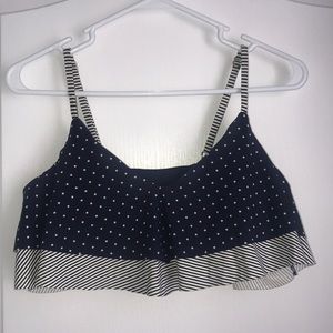 Blue and White Layered Bathing Suit Top